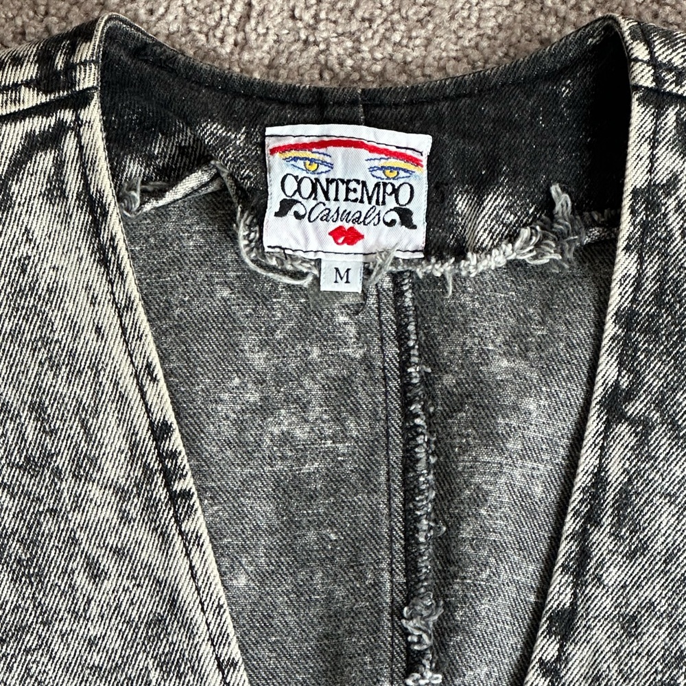 Vintage Acid Wash Gray Denim Jacket - Picture 3 of 10